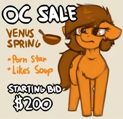 Size: 963x930 | Tagged: safe, artist:marsminer, derpibooru import, oc, oc:venus spring, unofficial characters only, earth pony, pony, april fools, female, mare, sale, solo, text