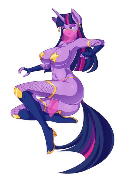 Size: 1220x1774 | Tagged: questionable, artist:jonfawkes, derpibooru import, twilight sparkle, anthro, plantigrade anthro, armpits, ass, belly button, belly dancer outfit, big breasts, breasts, busty twilight sparkle, butt, clothes, ear piercing, earring, eyebrows, eyeliner, eyeshadow, female, fingerless gloves, fishnet clothing, gloves, high heels, horn, image, jewelry, jpeg, lips, lipstick, loincloth, makeup, mare, multicolored hair, multicolored mane, multicolored tail, pasties, piercing, purple eyes, shoes, simple background, skimpy outfit, smiling, solo, solo female, stussy, tail, titty vixen, twibutt, veil, white background