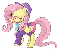 Size: 6000x5107 | Tagged: safe, artist:n0kkun, derpibooru import, fluttershy, pony, alternate hairstyle, cute, female, hipstershy, shyabetes, simple background, solo, transparent background, vector
