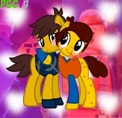 Size: 614x594 | Tagged: safe, artist:beanbases, artist:paintgreencolor19, derpibooru import, ponified, pony, base used, crossover, emmet brickowski, gay, lego, male, rex dangervest, self ponidox, selfcest, shipping, spoilers for another series, the lego movie, the lego movie 2: the second part