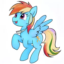 Size: 512x512 | Tagged: safe, artist:aerial, derpibooru import, rainbow dash, pegasus, pony, alternate cutie mark, anatomically incorrect, computer generated, female, incorrect leg anatomy, machine learning, mare, solo, tongue out