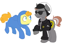 Size: 2371x1695 | Tagged: safe, artist:voraire, derpibooru import, ponified, pony, benny, gay, good cop bad cop, lego, male, shipping, simple background, the lego movie, transparent background