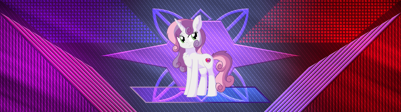 Size: 3840x1080 | Tagged: safe, artist:laszlvfx, derpibooru import, edit, sweetie belle, solo, wallpaper, wallpaper edit