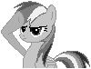 Size: 100x76 | Tagged: safe, artist:pro-flyer, derpibooru import, rainbow dash, pony, advertisement in description, manepxls, monochrome, pixel art, pxls.space, rainbow dash salutes, salute, serious, serious face, simple background, solo, transparent background