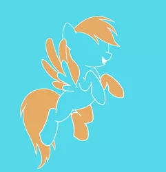 Size: 1920x1992 | Tagged: safe, artist:awesomedude14, derpibooru import, rainbow dash, pegasus, pony, duotone, flying, happy, simple background, solo