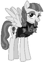 Size: 150x214 | Tagged: safe, artist:wilwil000, derpibooru import, inky rose, pegasus, pony, looking at you, manepxls, monochrome, pixel art, pxls.space, simple background, solo, transparent background