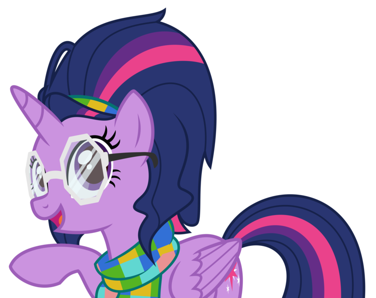 Size: 5046x4000 | Tagged: safe, artist:tentavamp, deleted from derpibooru, derpibooru import, twilight sparkle, twilight sparkle (alicorn), alicorn, pony, absurd resolution, alternate hairstyle, big hair, clothes, cosplay, costume, crossover, cutie mark, glasses, headband, hooves, looking at you, olivia octavius, scarf, simple background, solo, spider-man, spider-man: into the spider-verse, transparent background, vector