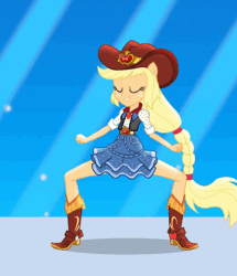 Size: 792x920 | Tagged: safe, derpibooru import, edit, edited screencap, screencap, applejack, dance magic, equestria girls, spoiler:eqg specials, animated, cropped, cute, dancing, eyes closed, gif, jackabetes, silly human, solo, who's a silly human