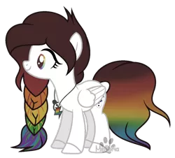 Size: 940x850 | Tagged: safe, artist:mintoria, artist:space--paws0w0, derpibooru import, oc, oc:rainbow moonlight, unofficial characters only, bear, panda, pegasus, pony, female, jewelry, mare, multicolored hair, necklace, rainbow eyes, rainbow hair, simple background, solo, transparent background