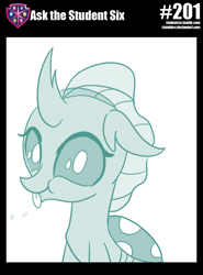 Size: 800x1083 | Tagged: safe, artist:sintakhra, derpibooru import, ocellus, changedling, changeling, tumblr:studentsix, animated, cute, diaocelles, female, pfft, raspberry, silly, sintakhra is trying to murder us, tongue out