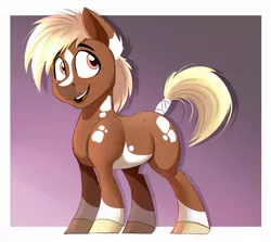 Size: 2261x2013 | Tagged: safe, artist:tehshockwave, derpibooru import, oc, unofficial characters only, earth pony, pony, full body, looking at you, male, solo, stallion, tail wrap