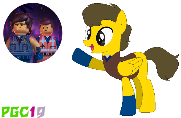 Size: 610x400 | Tagged: artist:paintgreencolor19, artist:selenaede, base used, crossover, derpibooru import, emmet brickowski, lego, magical gay spawn, oc, oc:rodrigo dangervest, offspring, parent:emmet brickowski, parent:rex dangervest, rex dangervest, safe, simple background, spoilers for another series, the lego movie, the lego movie 2: the second part, transparent background