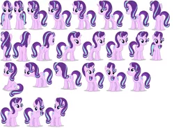 Size: 1851x1369 | Tagged: artist needed, source needed, safe, derpibooru import, starlight glimmer, pony, unicorn, 3/4 view, angles, butt, female, front view, mare, model, plot, profile, rear view, reference sheet, simple background, solo, vector, white background