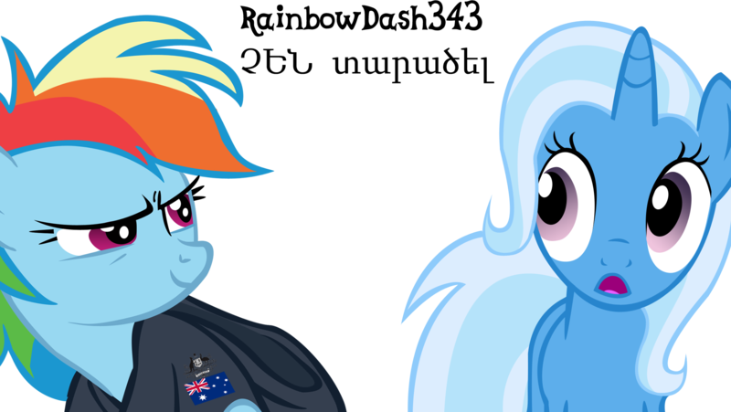 Size: 1920x1082 | Tagged: safe, artist:yourfavoritesenpai, derpibooru import, rainbow dash, trixie, pony, armenian, australia, clothes, hoodie, simple background, transparent background, vector