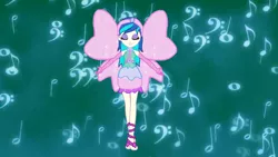 Size: 1280x720 | Tagged: safe, artist:abbybean, artist:gouhlsrule, derpibooru import, vinyl scratch, fairy, human, equestria girls, barely eqg related, base used, clothes, crossover, enchantix, fairy wings, gloves, humanized, rainbow s.r.l, transformation, winged humanization, wings, winx club