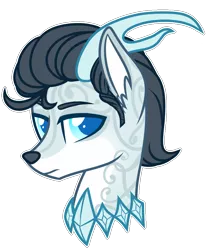 Size: 800x922 | Tagged: artist:crystal-tranquility, bust, deer, deer pony, derpibooru import, male, oc, oc:blue christmas, original species, pond pony, portrait, safe, simple background, solo, transparent background