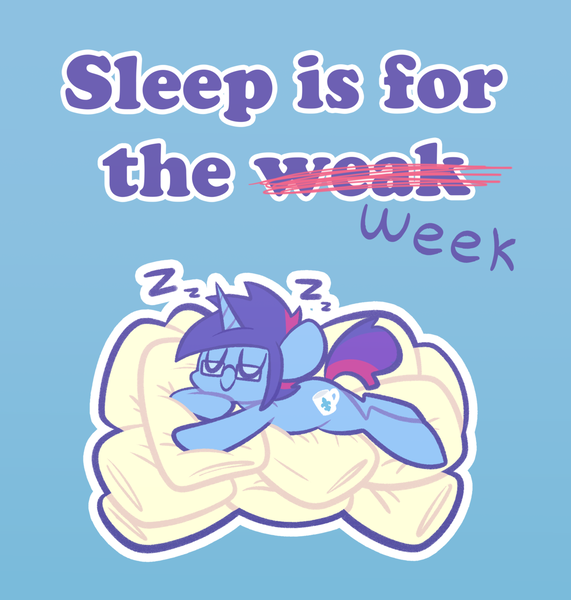 Size: 1280x1344 | Tagged: safe, artist:typhwosion, derpibooru import, oc, oc:marquis majordome, pony, unicorn, commission, cute, glasses, male, onomatopoeia, pillow, sleeping, sound effects, stallion, zzz