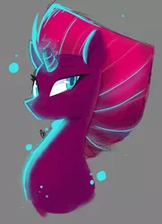 Size: 1146x1587 | Tagged: safe, artist:pinweena30, derpibooru import, fizzlepop berrytwist, tempest shadow, pony, unicorn, broken horn, bust, colored pupils, cute, female, horn, light, lightning, portrait, solo, sparking horn, tempestbetes