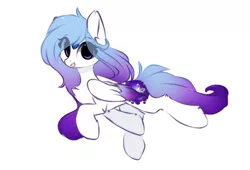 Size: 1012x688 | Tagged: safe, artist:little-sketches, derpibooru import, oc, oc:cosmic harmony, oc:melody shard, pegasus, pony, eye clipping through hair, female, mare, simple background, solo, two toned wings, white background, wings