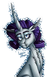 Size: 660x1030 | Tagged: safe, artist:captainofhopes, derpibooru import, rarity, pony, chest fluff, female, horn, long horn, mare, simple background, solo, transparent background