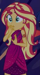 Size: 461x869 | Tagged: safe, derpibooru import, screencap, sci-twi, sunset shimmer, twilight sparkle, equestria girls, equestria girls series, spring breakdown, spoiler:eqg series (season 2), armlet, cropped, sleeveless