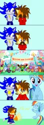 Size: 1280x3600 | Tagged: safe, artist:lachlandingoofficial, derpibooru import, rainbow dash, oc, comic, crossover, dr. fox, feebee, hawkodile, image, lego, non-mlp oc, png, sonic the hedgehog, sonic the hedgehog (series), unikitty! (tv series)