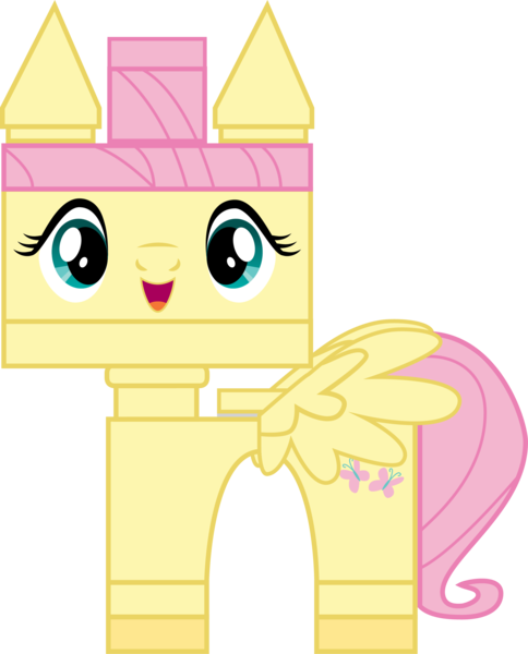 Size: 2263x2805 | Tagged: artist:kwark85, crossover, derpibooru import, fluttershy, lego, safe, simple background, the lego movie, transparent background, unikitty