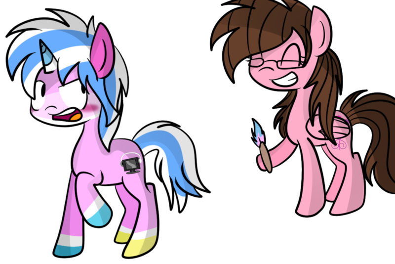 Size: 1024x684 | Tagged: artist:swagalicious-tony, crossover, derpibooru import, lego, oc, oc:crimson beat, oc:sparkle bliss, paint, paintbrush, paint on fur, safe, simple background, the lego movie, transparent background, unikitty