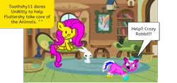 Size: 1240x585 | Tagged: angel bunny, artist:scribblydibblydoo, cat, catified, crossover, derpibooru import, fluttershy, lego, safe, simple background, species swap, speech bubble, the lego movie, transparent background, unikitty