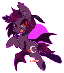 Size: 492x560 | Tagged: safe, artist:zhampy, derpibooru import, oc, oc:dusky skies, unofficial characters only, bat pony, pony, solo, watermark