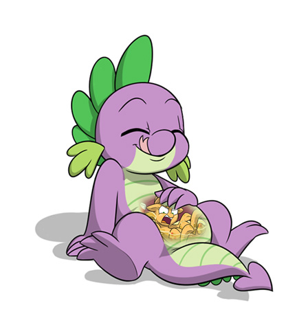 Size: 448x489 | Tagged: questionable, artist:mickeymonster, derpibooru import, applejack, spike, abdominal bulge, appletini, belly, cropped, dragons eating horses, endosoma, fetish, micro, preyjack, satisfied, spikepred, spipred, stomach acid, tongue out, vore, x-ray