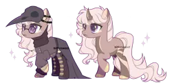 Size: 2800x1350 | Tagged: safe, artist:biitt, derpibooru import, oc, unofficial characters only, pony, unicorn, adoptable, clothes, female, mare, plague doctor, plague doctor mask, simple background, solo, transparent background