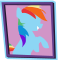 Size: 58x60 | Tagged: safe, derpibooru import, rainbow dash, pony, mlpforums, picture for breezies, poster, smiling, solo, teeth, vector, wingless