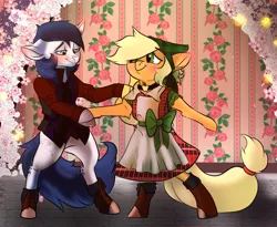 Size: 3907x3200 | Tagged: safe, artist:brainiac, derpibooru import, applejack, oc, oc:constance everheart, pony, bronycon, bronycon 2019, canon x oc, cute, everjack, female, male, ocbetes, shipping, straight