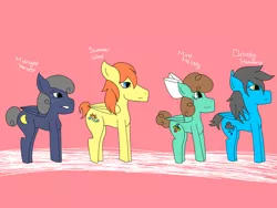 Size: 2048x1536 | Tagged: safe, artist:mintymelody, derpibooru import, oc, oc:cloudy harmony, oc:midnight harvest, oc:mint melody, oc:summer wind, pegasus, pony, family