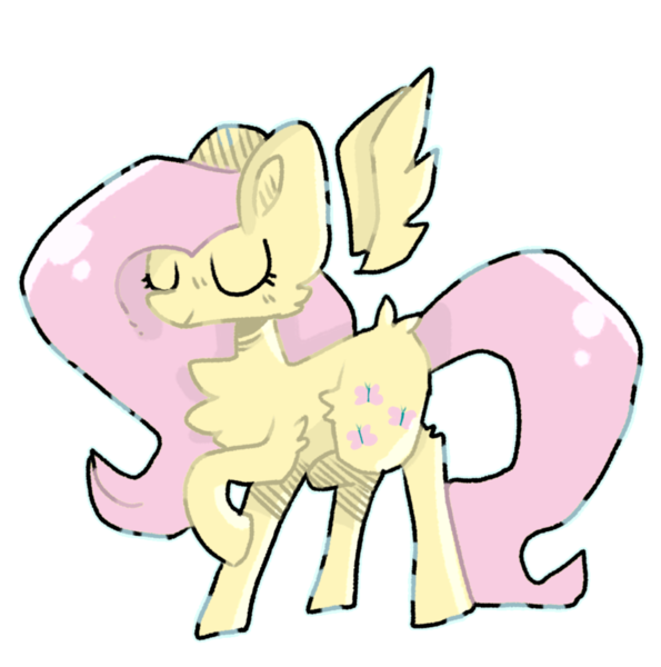 Size: 1196x1207 | Tagged: safe, artist:nootnuts, derpibooru import, fluttershy, pegasus, pony, butt fluff, cheek fluff, chest fluff, cute, eyes closed, floating wings, leg fluff, shyabetes, simple background, solo, transparent background, wings