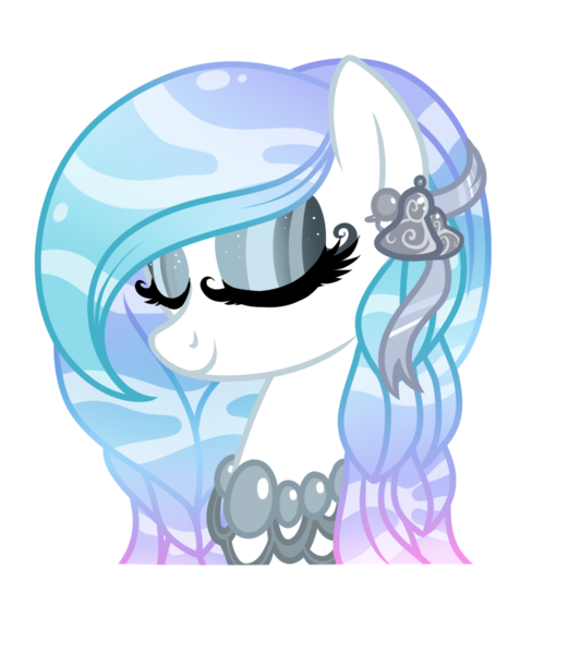 Size: 800x922 | Tagged: artist:crystal-tranquility, bust, derpibooru import, eyes closed, female, oc, oc:silver bells, original species, pond pony, portrait, safe, simple background, solo, transparent background