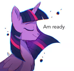 Size: 1151x1100 | Tagged: safe, artist:pinweena30, derpibooru import, twilight sparkle, twilight sparkle (alicorn), alicorn, pony, chromatic aberration, eyes closed, female, happy, horn, simple background, smiling, solo, wings