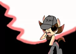 Size: 2100x1500 | Tagged: safe, artist:undeadponysoldier, derpibooru import, oc, oc:nick, pony, 9lives, clothes, deuce, gradient background, hat