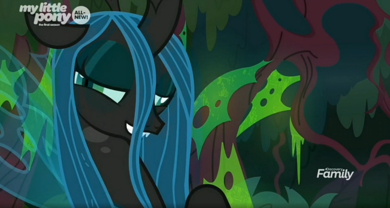 Size: 1667x892 | Tagged: changeling, changeling queen, crazylis, derpibooru import, female, queen chrysalis, safe, screencap, solo, the beginning of the end