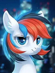 Size: 1125x1500 | Tagged: safe, artist:scheadar, derpibooru import, oc, oc:retro city, unofficial characters only, earth pony, pony, commission, looking at you, smiling, solo, wavy mouth