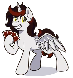 Size: 2364x2531 | Tagged: safe, artist:moonlightfan, derpibooru import, oc, oc:wild card, alicorn, pony, alicorn oc, horn, solo, wings