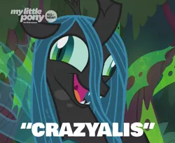 Size: 831x679 | Tagged: all new, changeling, changeling queen, crazylis, derp, derpibooru import, edit, edited screencap, faic, female, insanity, queen chrysalis, safe, screencap, text, the beginning of the end