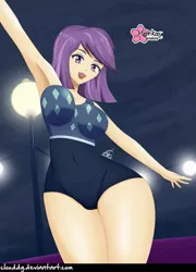 Size: 721x1000 | Tagged: suggestive, artist:clouddg, derpibooru import, victoria, equestria girls, armpits, big breasts, breasts, busty victoria, clothes, female, human coloration, milf, sexy, smiling, solo, solo female, stupid sexy victoria, swimsuit, thick, wide hips