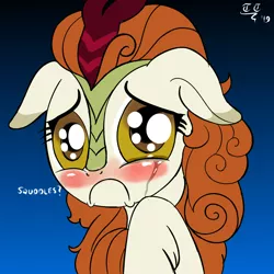 Size: 2000x2000 | Tagged: artist:tomtornados, autumn blaze, awwtumn blaze, bronybait, :c, crying, cute, derpibooru import, female, floppy ears, frown, gradient background, hug request, kirin, poor thing, puppy dog eyes, sad, sadorable, safe, solo, sounds of silence