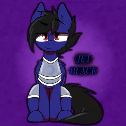 Size: 5080x5080 | Tagged: safe, artist:niggerdrawfag, derpibooru import, oc, oc:jet black, pony, commission, sitting, solo