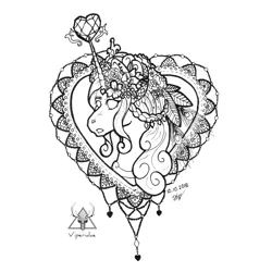 Size: 800x800 | Tagged: safe, artist:viperidaegraphics, derpibooru import, part of a set, princess cadance, pony, black and white, bust, crystal heart, female, flower, flower in hair, grayscale, headdress, heart, inktober, inktober 2018, jewelry, mandala, mare, monochrome, no pupils, open mouth, regalia, sidemouth, simple background, solo, white background