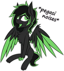 Size: 460x512 | Tagged: safe, artist:bitrate16, derpibooru import, oc, oc:eytlin, unofficial characters only, hybrid, pegasus, pony, fluffy, paws, pegasus sounds, sitting, sticker, vector