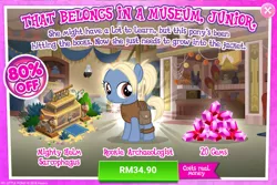 Size: 1036x691 | Tagged: safe, derpibooru import, official, gentiana, pony, advertisement, costs real money, female, filly, gameloft, gem, sale