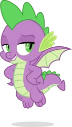 Size: 1852x3250 | Tagged: artist:cirillaq, claws, derpibooru import, dragon, male, safe, simple background, smiling, solo, spike, tail, the beginning of the end, transparent background, vector, winged spike, wings